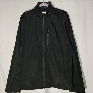 Michael Kors Mens XL Packable Full Zip Jacket Black Windbreaker Classic Modern